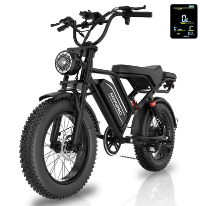 AOVOPRO AP20 Electric Bike Fat Tyre Dual Suspension with Back Seat up to 50 Km/h