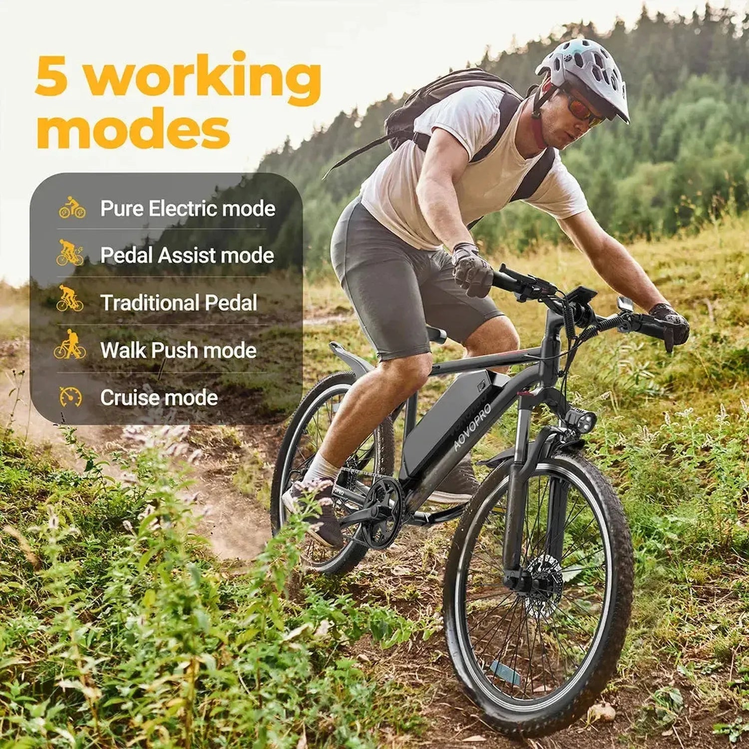 AOVOPRO BK90 Electric Bike for Adults & Teens Foldable Fat Tyre up to 35 Km/h