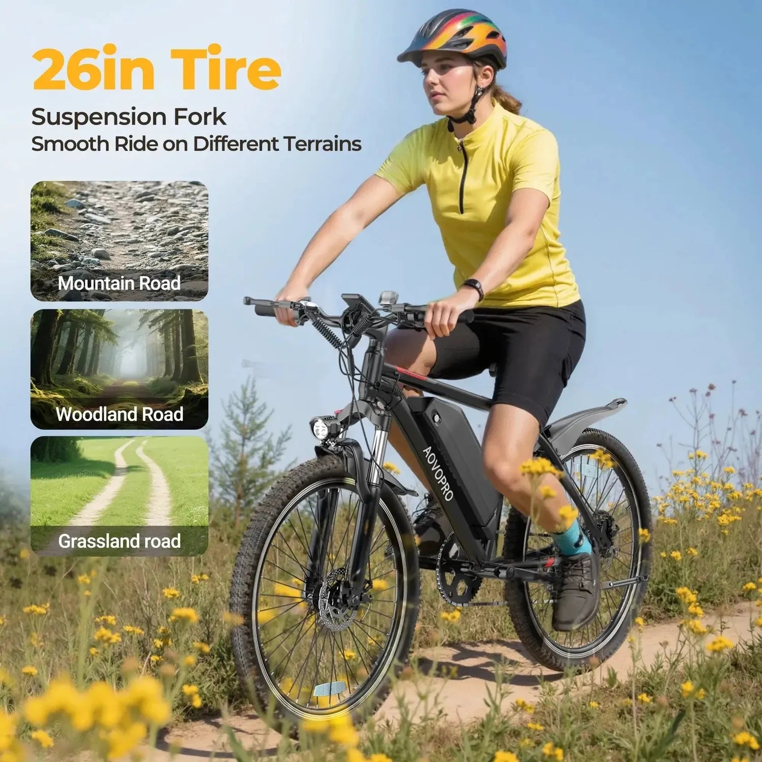 AOVOPRO BK90 Electric Bike for Adults & Teens Foldable Fat Tyre up to 35 Km/h