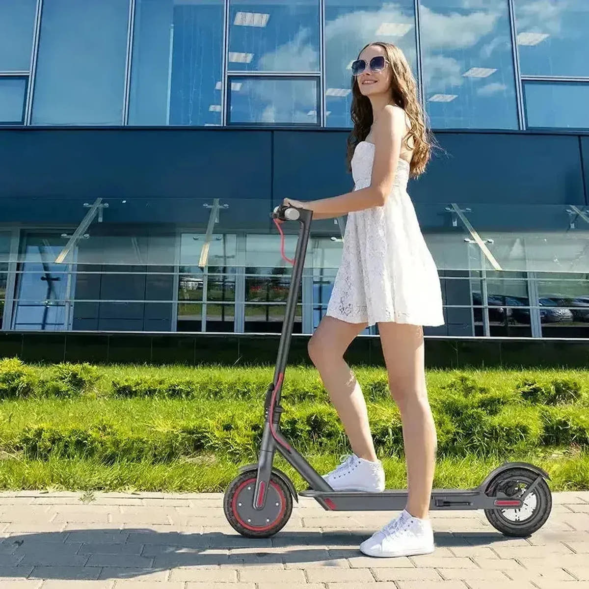 AOVOPRO ES80 Electric Scooter Foldable with App and Solid Tyres Waterproof
