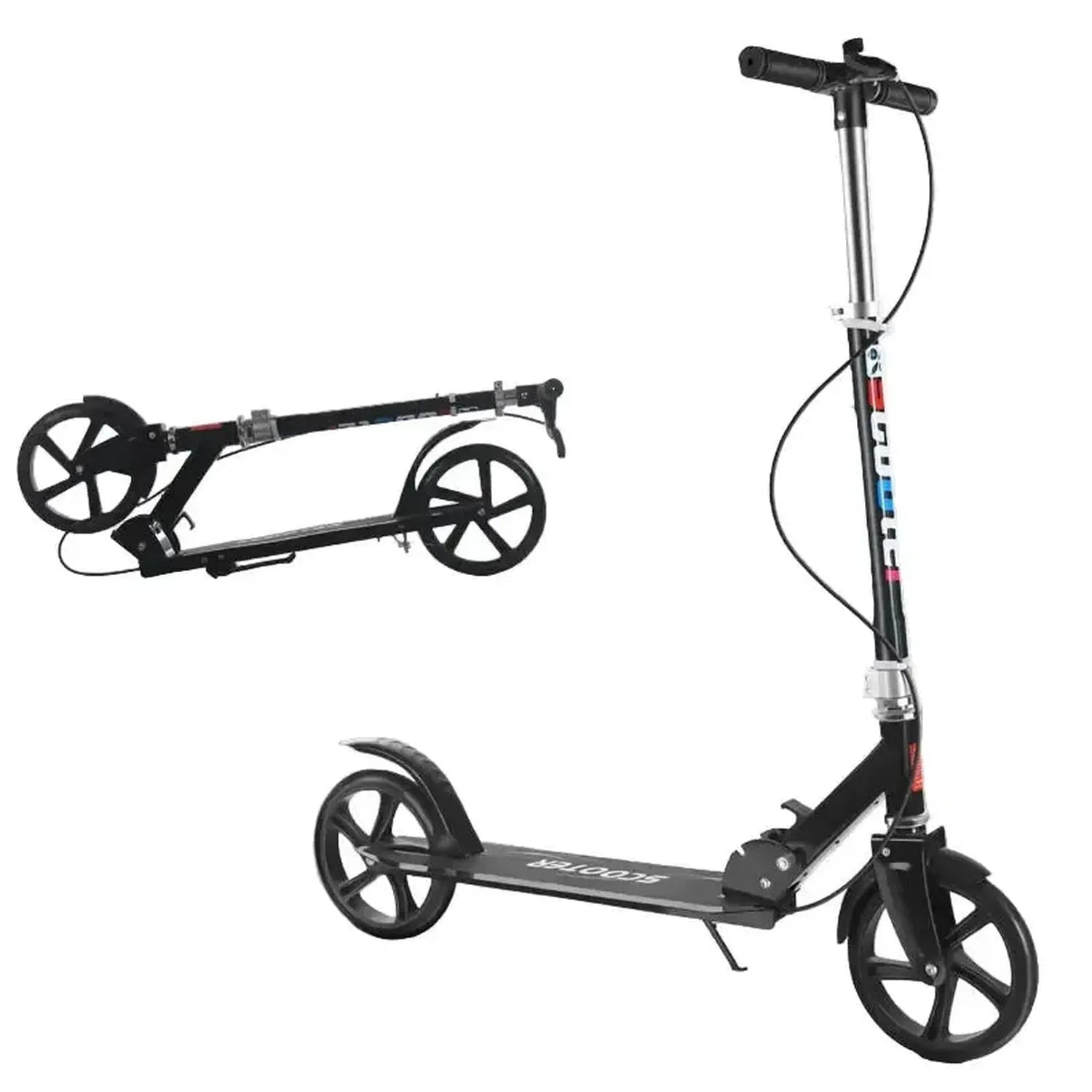 Adult and Youth Folding Scooter with Hand Brake Lightweight Foldable Design