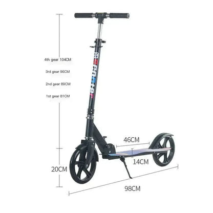 Adult and Youth Folding Scooter with Hand Brake Lightweight Foldable Design