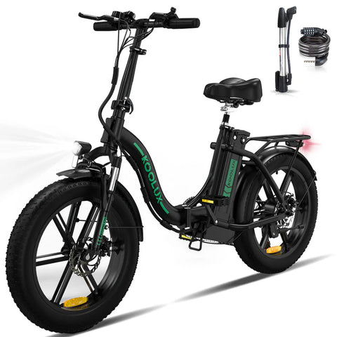 KOOLUX BK6S Foldable Electric Bike – 250W Motor (500W Peak), 48V 15Ah Battery, Shimano 7-Speed, 25 km/h (15.5 mph) Top Speed [Unlocked 45 km/h / 28 mph], Up to 95 km (59 miles) Range