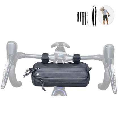 Bike Handlebar Bag – Weather-Resistant Front Bicycle Bag, Large Black