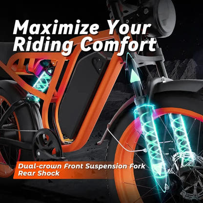 Bluvall SU8 Electric Bike Fat Tyre Long Range Dual Suspension up to 56 Km/h