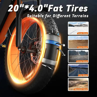 Bluvall SU8 Electric Bike Fat Tyre Long Range Dual Suspension up to 56 Km/h