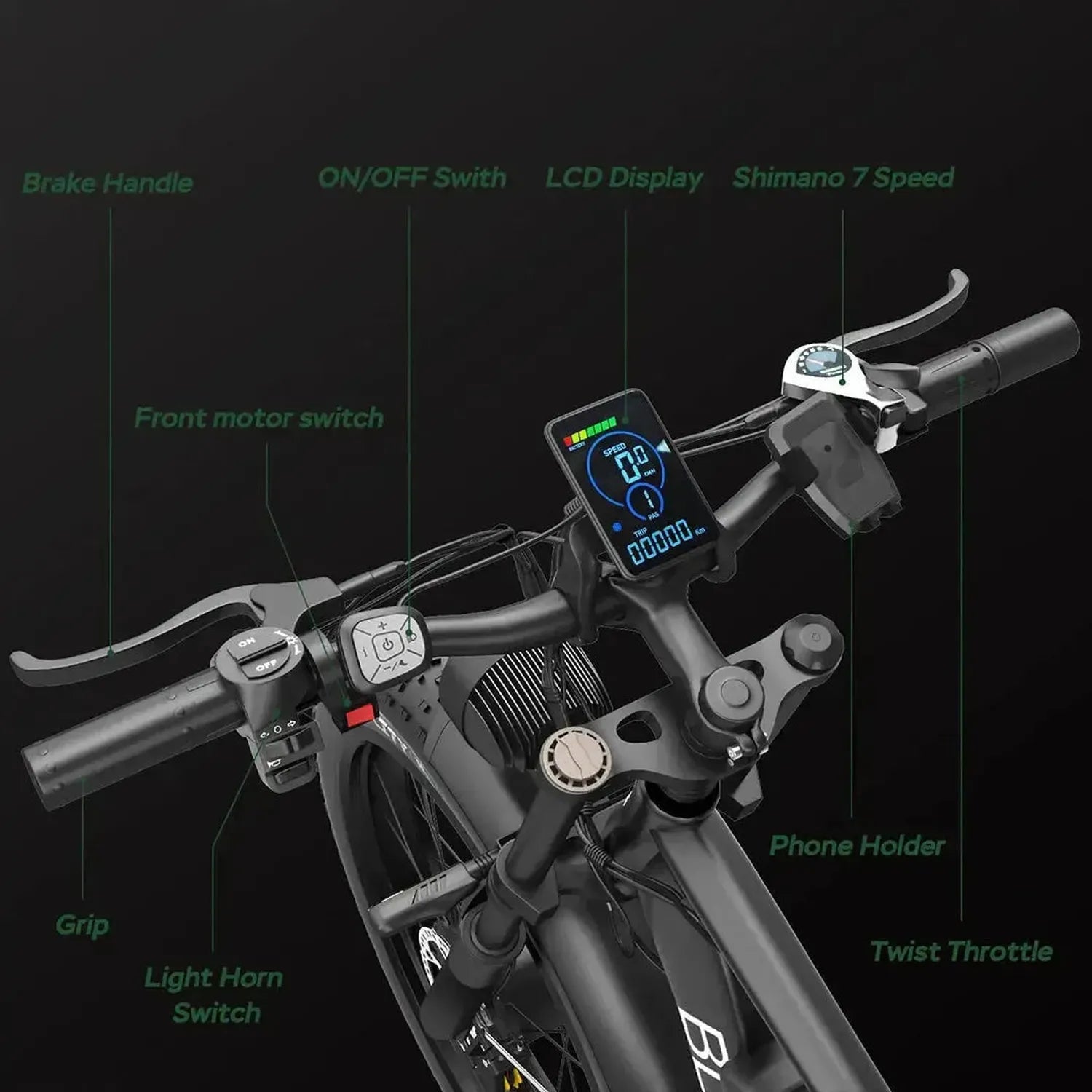 Bluvall V1 Electric Bike Fat Tyre Long Range Full Suspension up to 56 Km/h