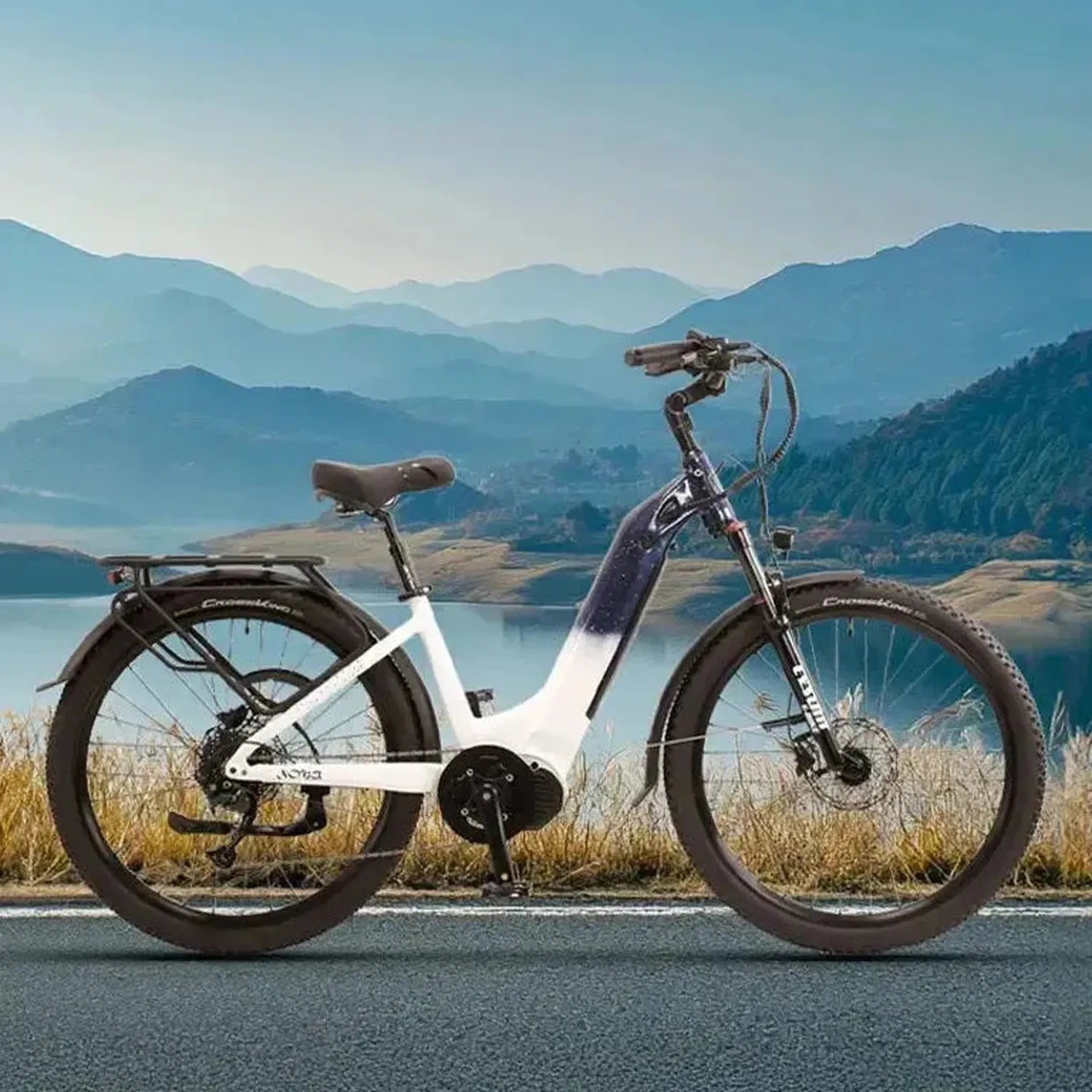 CYSUM Nova Step Through Electric Bike with Rack and Removable Battery up to 42 Km/h