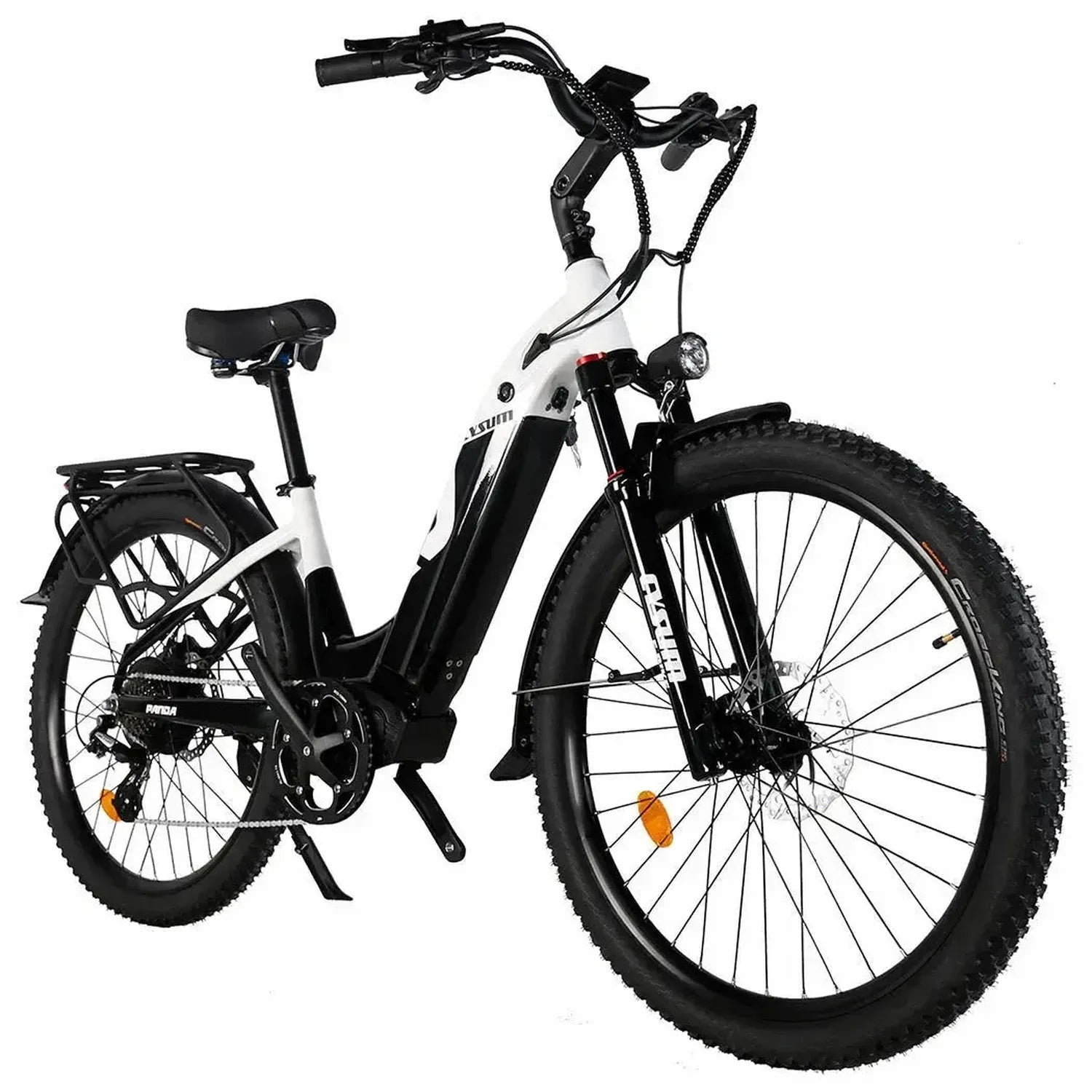 CYSUM Panda Step Through Electric Bike with Rack and Removable Battery up to 25 Km/h