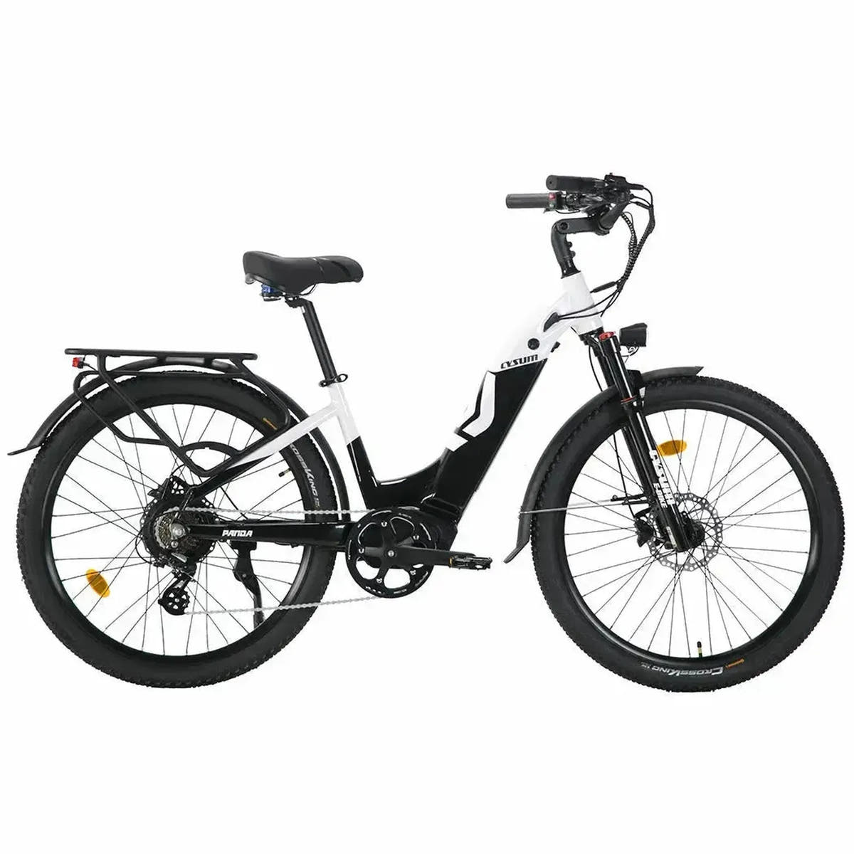 CYSUM Panda Step Through Electric Bike with Rack and Removable Battery up to 25 Km/h
