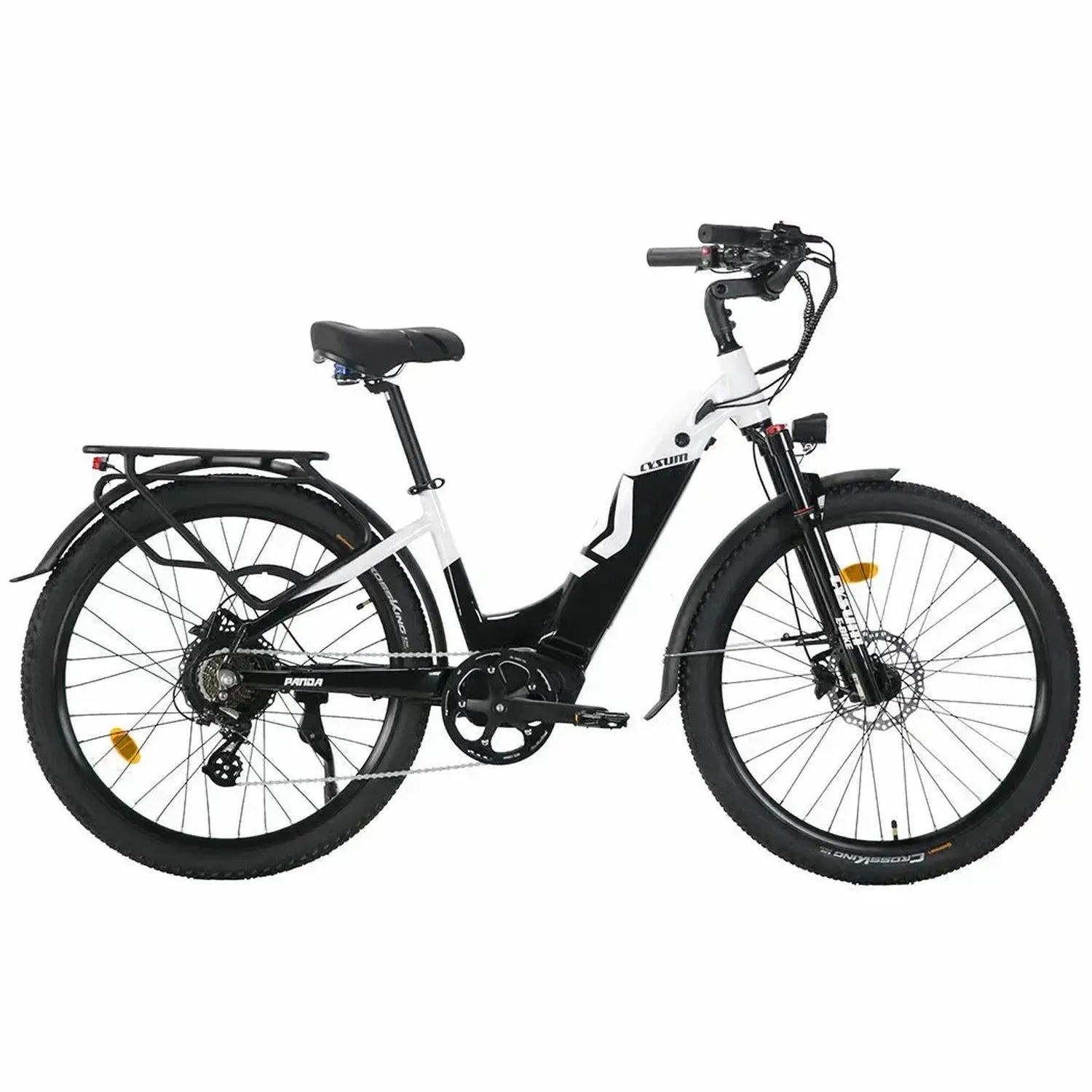 CYSUM Panda Step Through Electric Bike with Rack and Removable Battery up to 25 Km/h