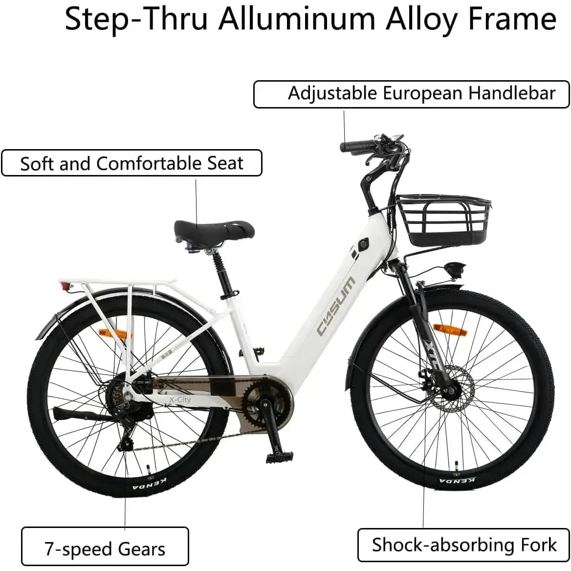 CYSUM X-City Step-Thru Electric Bike