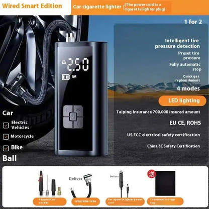 Compact Electric Air Pump Fast Portable Inflation USB Rechargeable