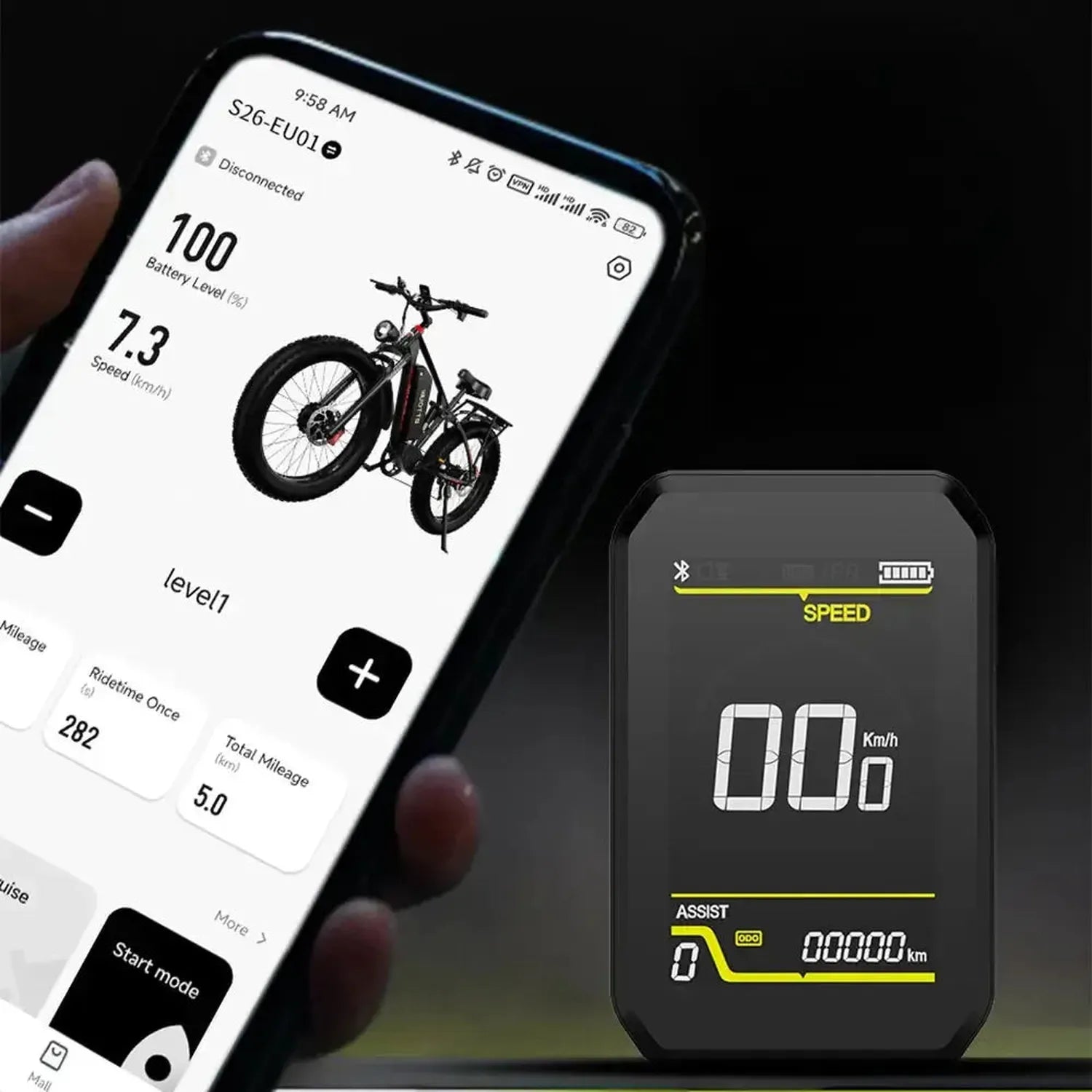 DUOTTS S26 Electric Bike Fat Tyre Full Suspension with Bluetooth Display up to 60 Km/h