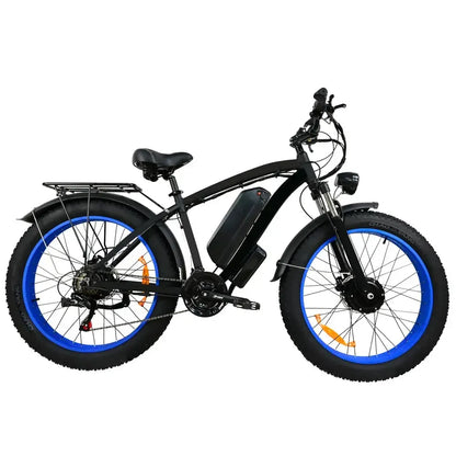DriveTron DP2602 Electric Bike – Dual 1,000W Motors (2,000W Total), 48V 20Ah Battery, 26″ × 4.0″ Fat Tires, 55 km/h (34 mph) Top Speed, 85–90 km (53–56 mi) Range, Shimano 21-Speed, Hydraulic Disc Brakes