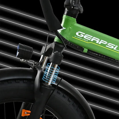 DriveTron DZ2002 Electric Bike – 750W Rear-Hub Motor, 20″ × 4.0″ Fat Tires, 48V 13Ah Battery, Approx. 40 km/h (25 mph) Top Speed, 35–45 km (22–28 mi) Range, Shimano 7-Speed, Mechanical Disc Brakes, Foldable Frame