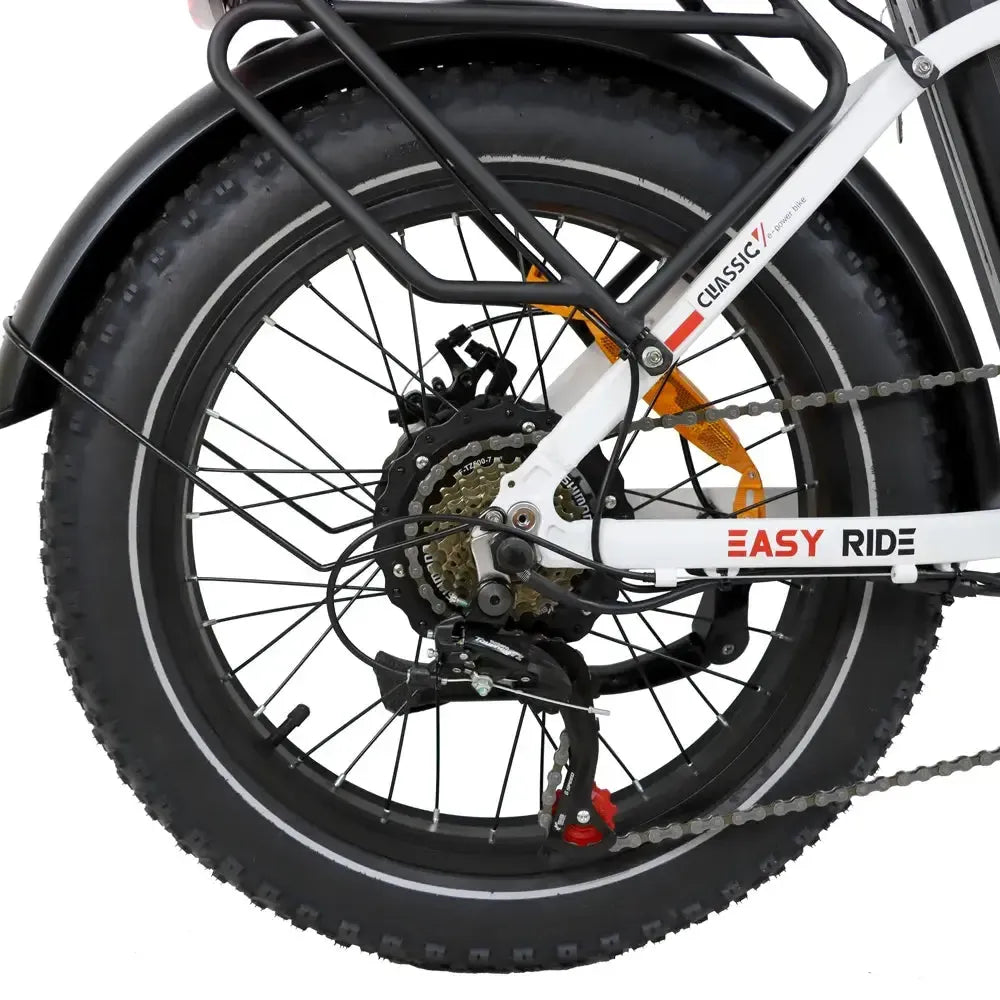 DriveTron DZ2030 Electric Bike – 500W Rear-Hub Motor, 20″ × 4.0″ Fat Tires, 48V 13Ah Battery, Up to 40 km/h (25 mph), 35–45 km (22–28 mi) Range, Shimano 7-Speed, Folding Frame, Rear LED Light