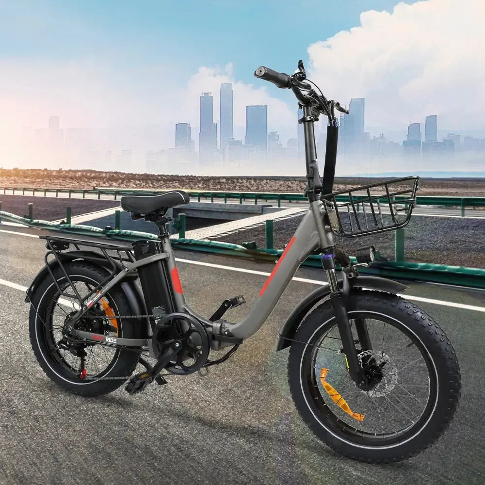 DriveTron DZ2030 Electric Bike – 500W Rear-Hub Motor, 20″ × 4.0″ Fat Tires, 48V 13Ah Battery, Up to 40 km/h (25 mph), 35–45 km (22–28 mi) Range, Shimano 7-Speed, Folding Frame, Rear LED Light
