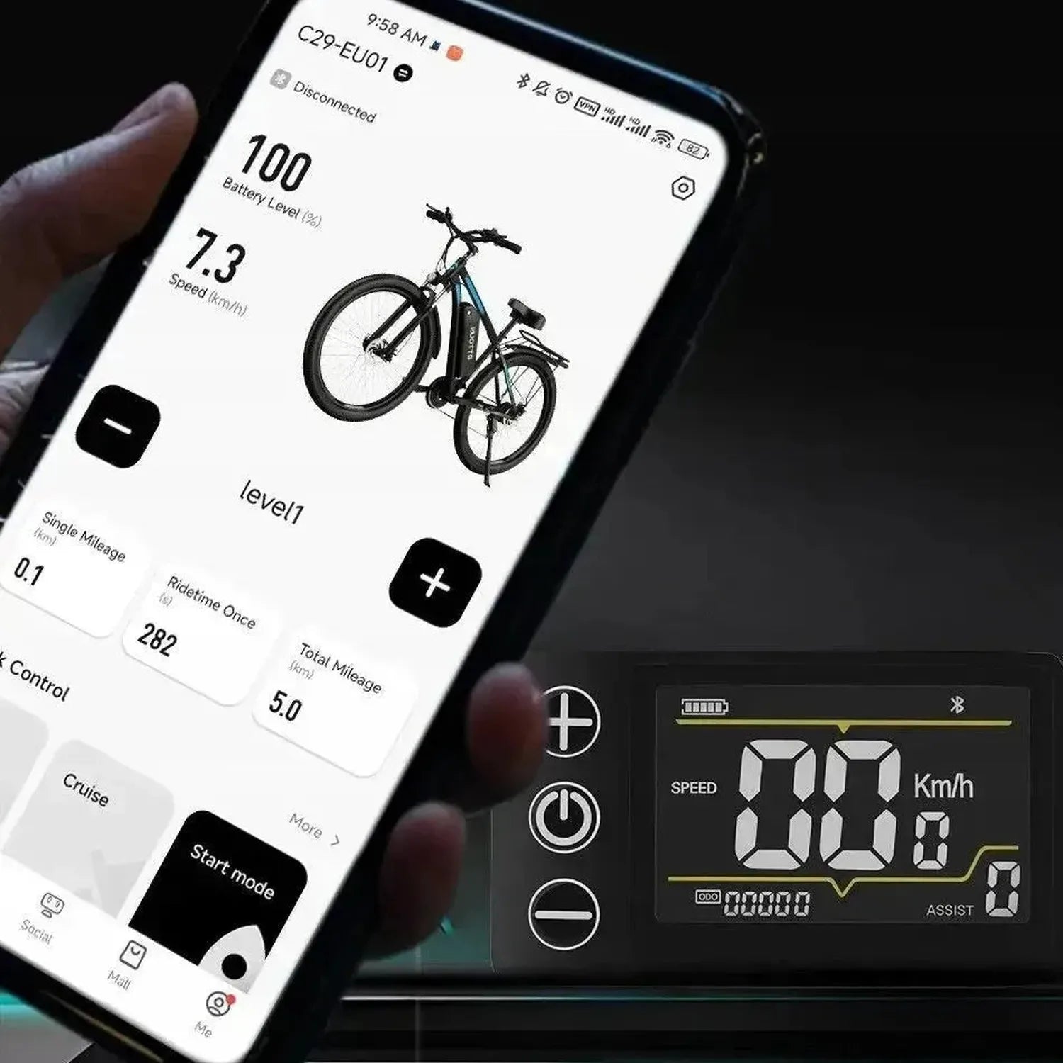 DUOTTS C29 Dual Battery Electric Bike 29 Inch with App and Rear Rack up to 50 Km/h