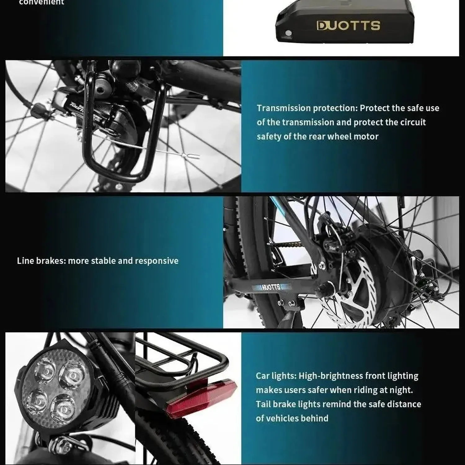 DUOTTS C29 Dual Battery Electric Bike 29 Inch with App and Rear Rack up to 50 Km/h