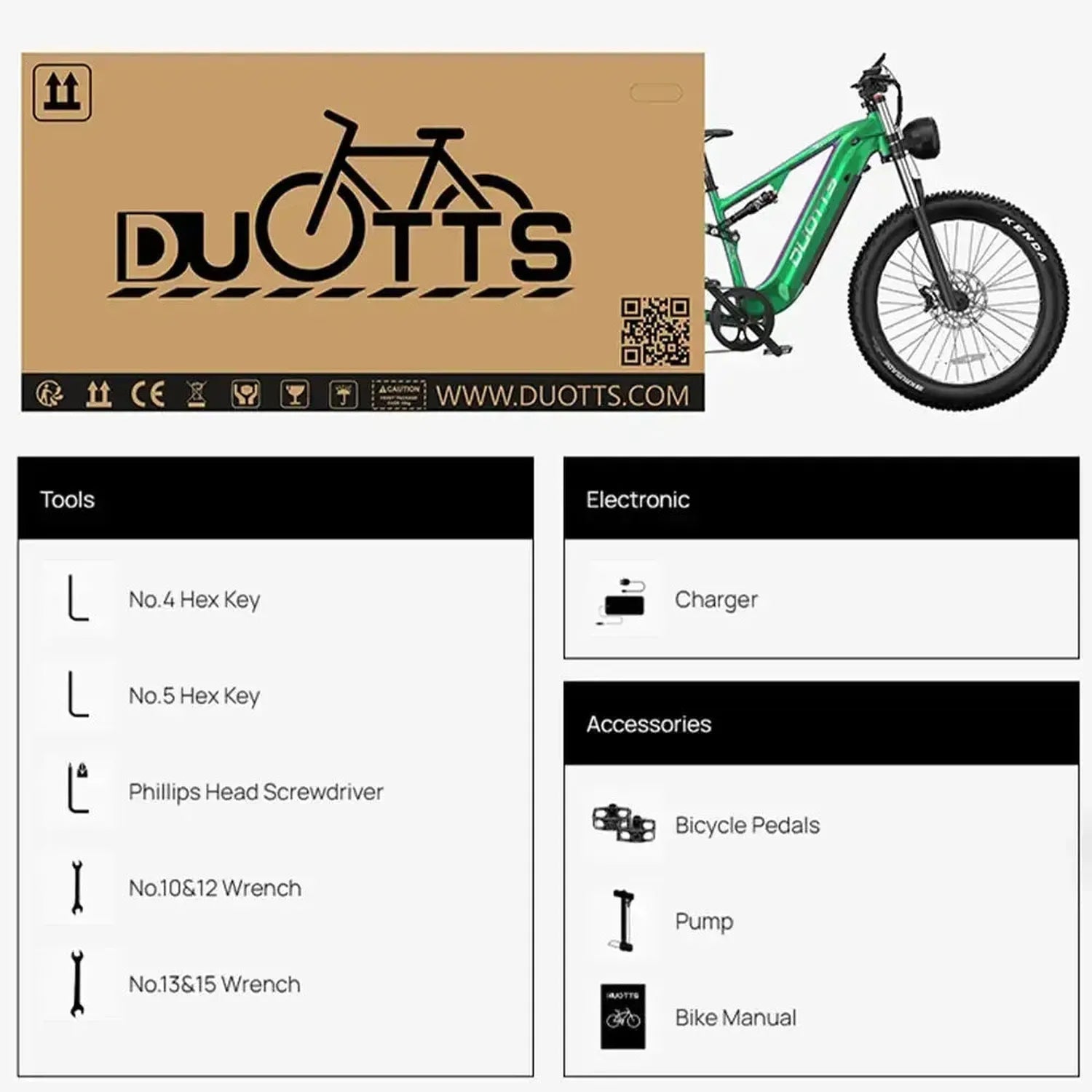 DUOTTS E26 Electric Bike Fat Tyre Full Suspension with Hydraulic Brakes up to 55 Km/h