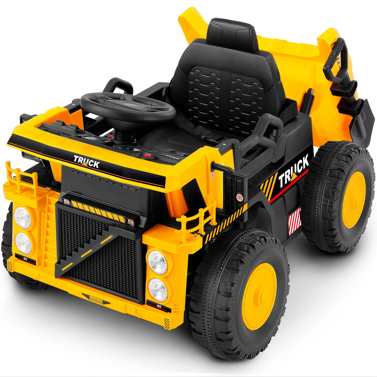 ELEMARA 12V Kids Ride On Dump Truck – Remote Control, Dump Bed & Bluetooth