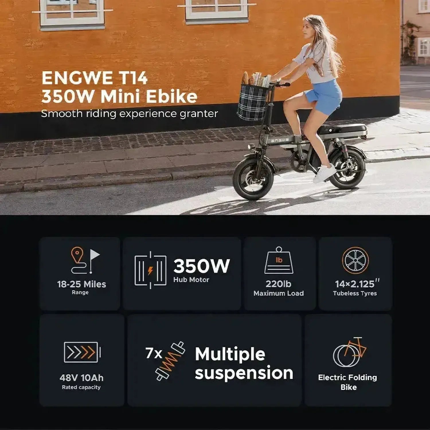 Składany rower elektryczny ENGWE T14