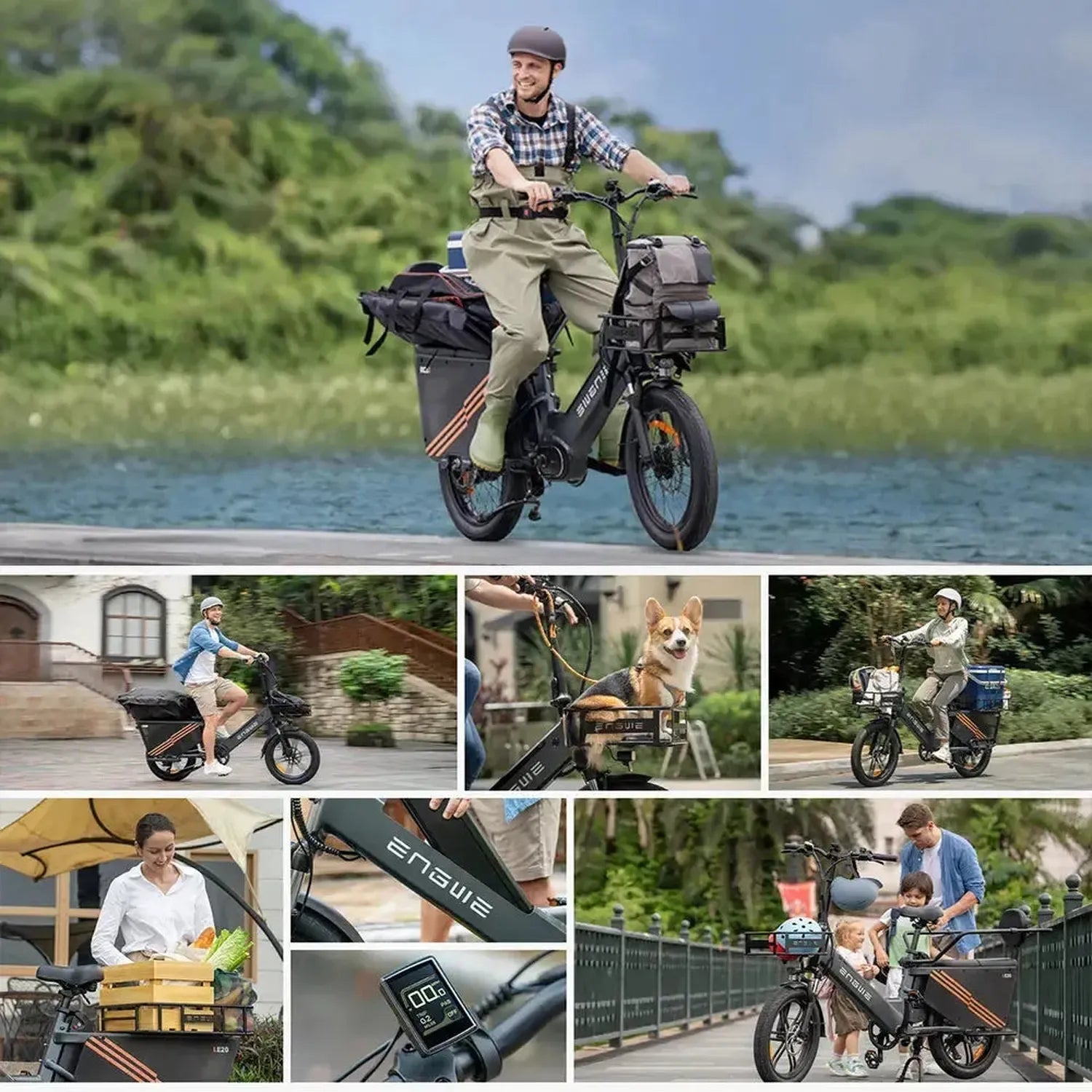 ENGWE LE20 Cargo Dual Battery Electric Bike Long Range Utility Bike up to 25 Km/h