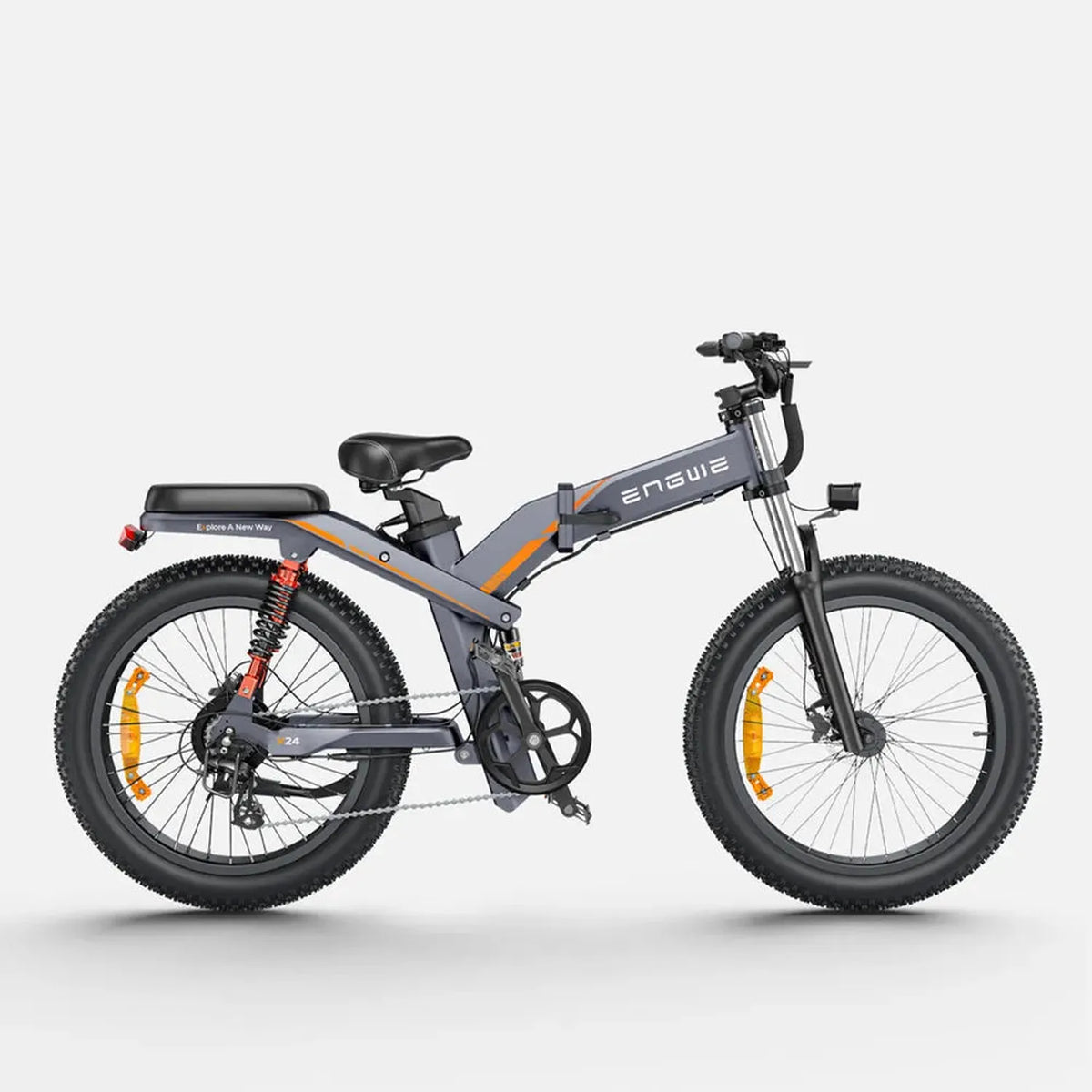 ENGWE X24 Elektrofahrrad Fat Tyre Dual-Akku Lange Reichweite mit Bremsen  bis zu 50 km/h  Punk Ride