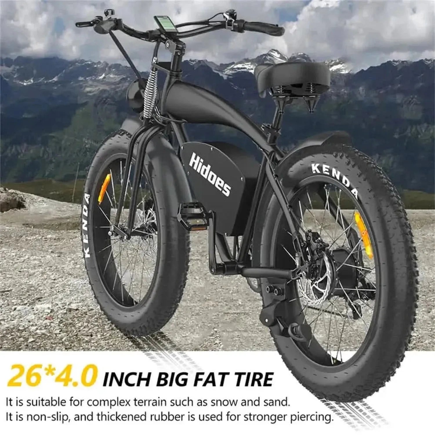 Hidoes B3 Electric Bike Fat Tyre Cruiser Long Range with Suspension up to 60 Km/h