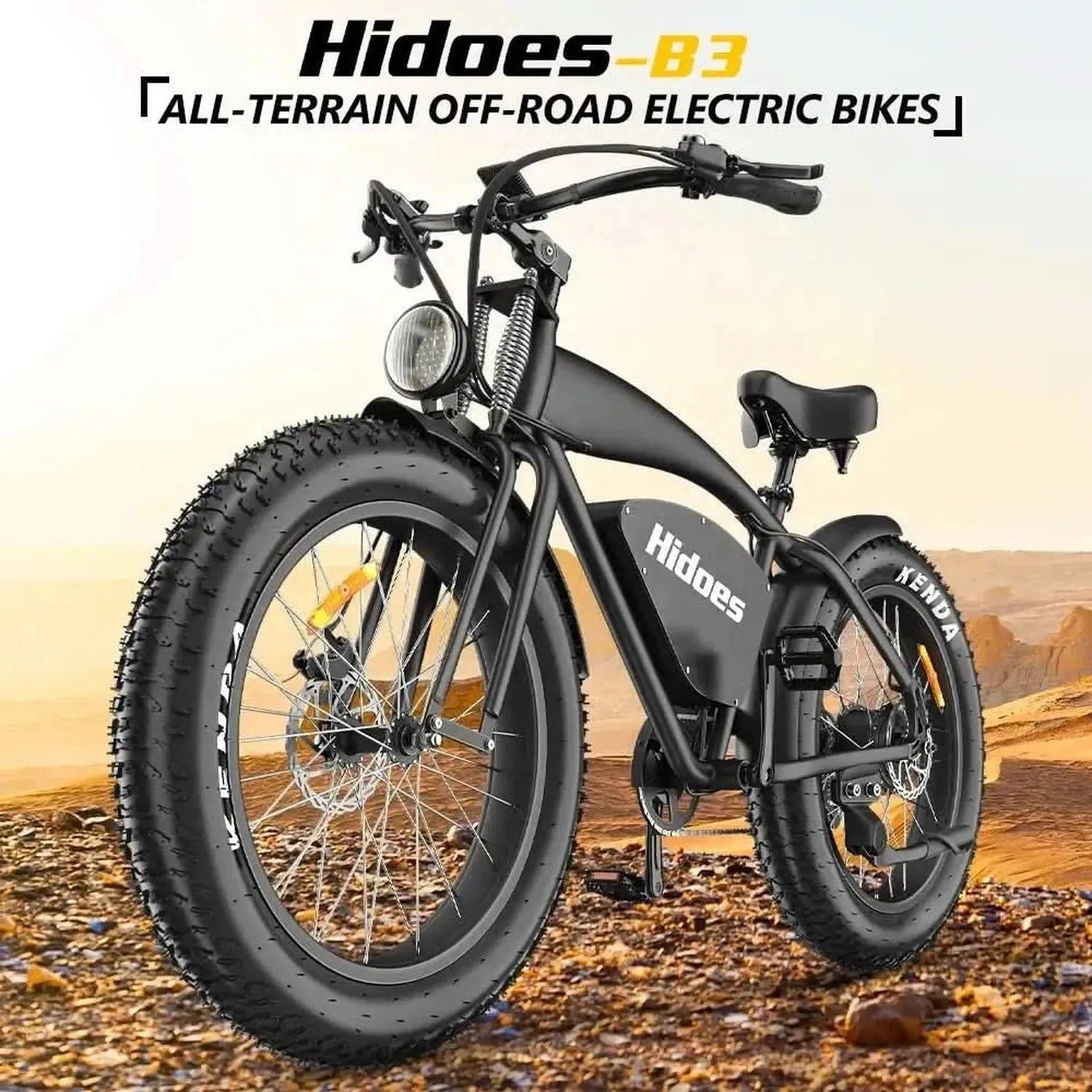 Hidoes B3 Electric Bike Fat Tyre Cruiser Long Range with Suspension up to 60 Km/h