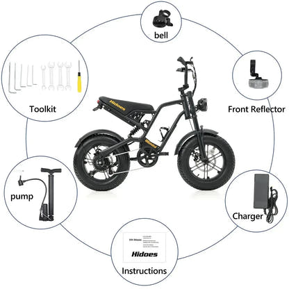 Hidoes B6 Mini Electric Bike for Kids & Teens Fat Tyre Cruiser up to 35 Km/h