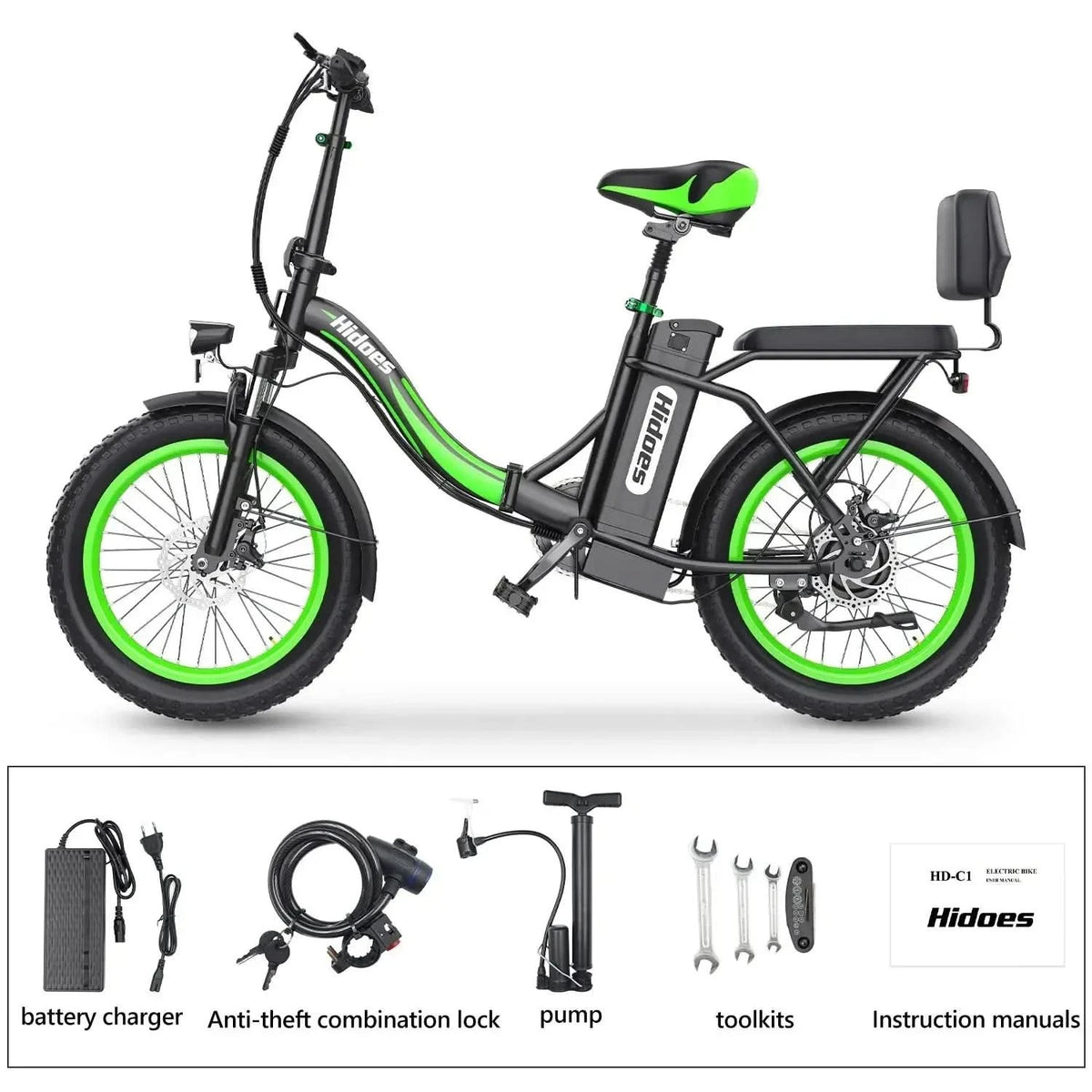electric manual bicycle Hidoes C1 Foldable Step Through Electric Bike with Suspension and Disc  Brakes up to 45 Km/h – Punk Ride