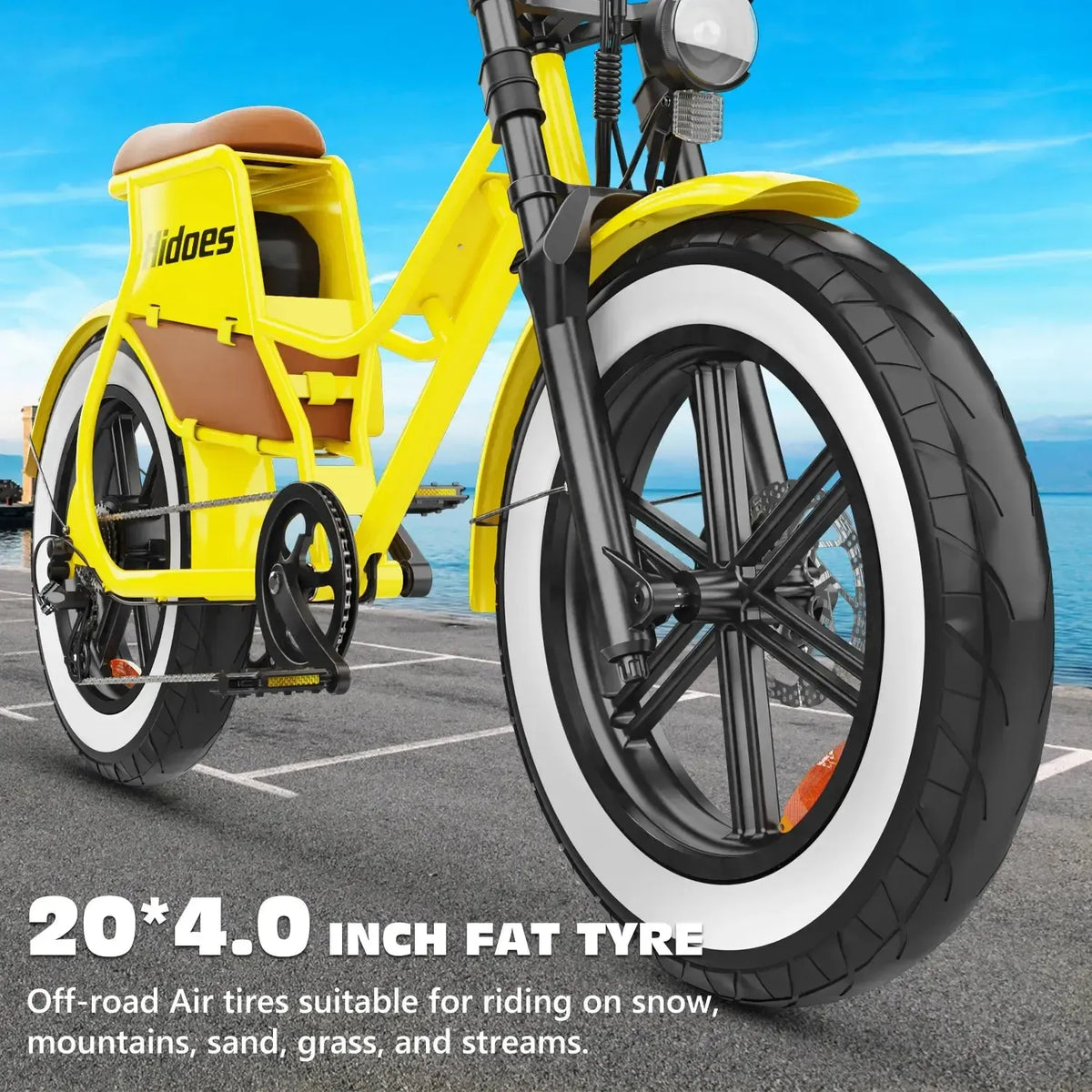 Bicicletă electrică Hidoes C8 cu cadru jos, anvelope late