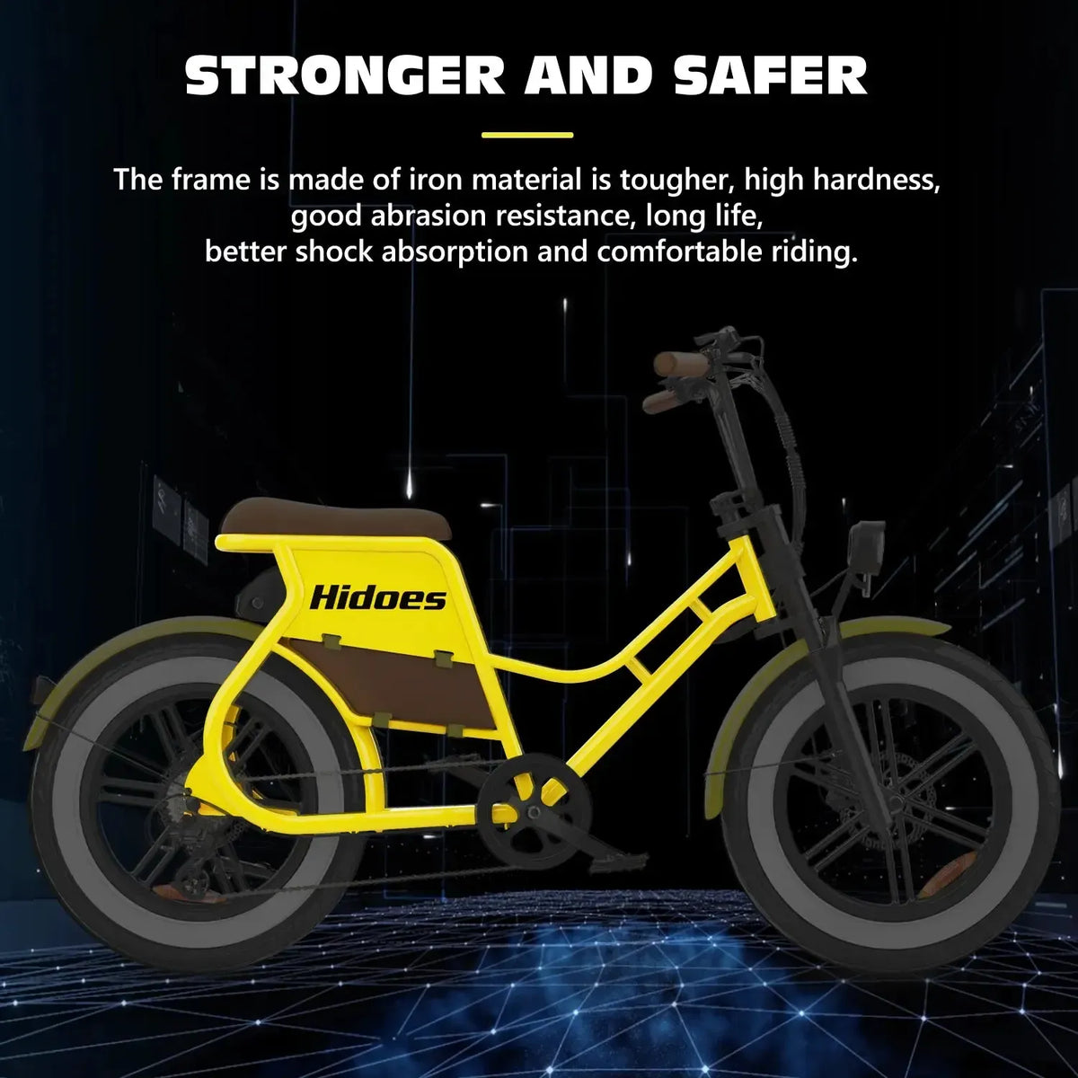 Bicicletă electrică Hidoes C8 cu cadru jos, anvelope late
