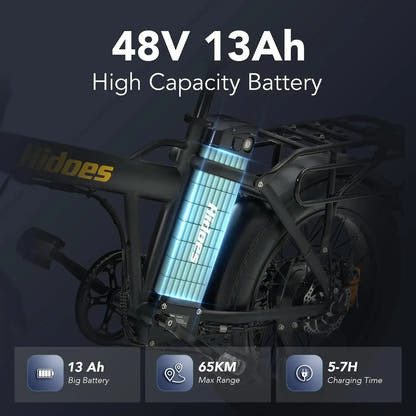 Hidoes F3 Electric Bike Fat Tyre Commuter with Removable Battery up to 45 Km/h