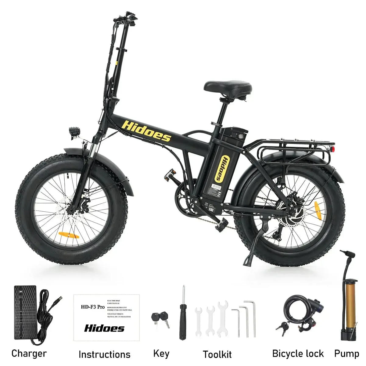 Hidoes F3 Electric Bike Fat Tyre Commuter with Removable Battery up to 45 Km/h