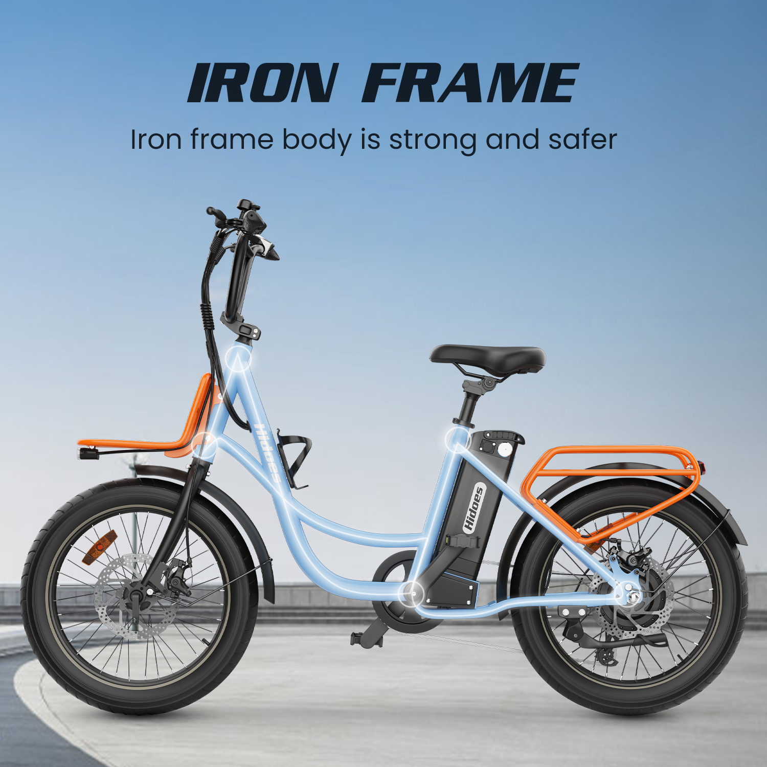 Hidoes C6 Folding Electric Bike – 250 W Rear Hub Motor, 36 V 13 Ah Battery, 20″×3.0″ Fat Tires, 18.6 mph (30 km/h) Top Speed, 18.6–21.7 mi (30–35 km) Range, 7-Speed Shimano Gears, Full Suspension Frame - 2025 Edition – Current Market Release