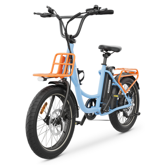 Hidoes C6 Folding Electric Bike – 250 W Rear Hub Motor, 36 V 13 Ah Battery, 20″×3.0″ Fat Tires, 18.6 mph (30 km/h) Top Speed, 18.6–21.7 mi (30–35 km) Range, 7-Speed Shimano Gears, Full Suspension Frame