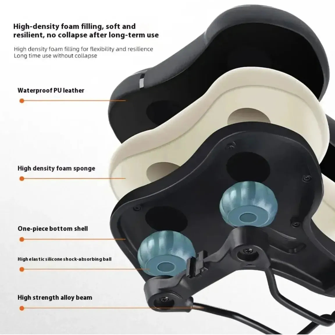 High Elastic Bike Saddle – Comfortable Shock-Absorbing Seat