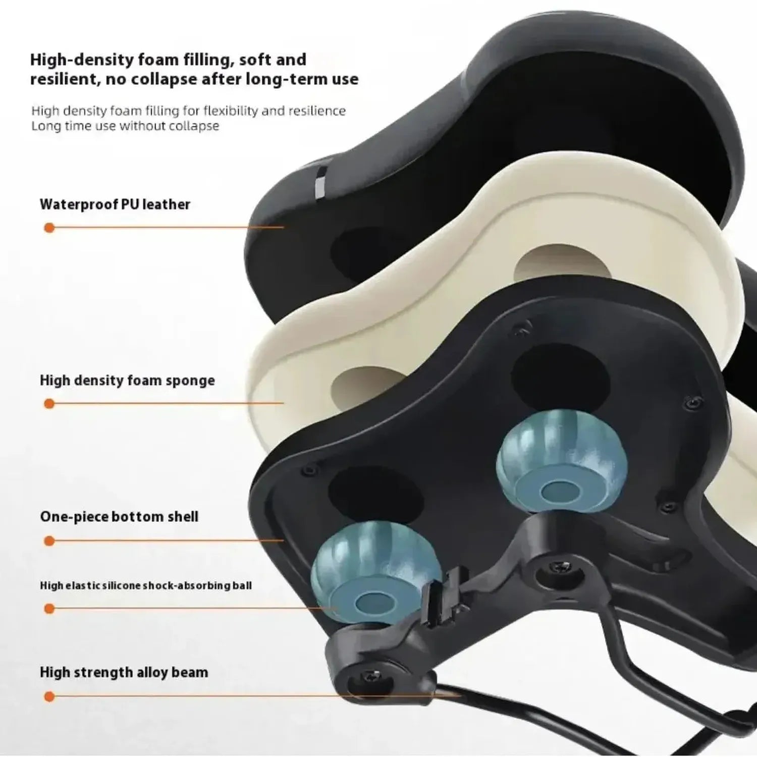 High Elastic Bike Saddle Comfortable Shock Absorbing Seat for Cycling