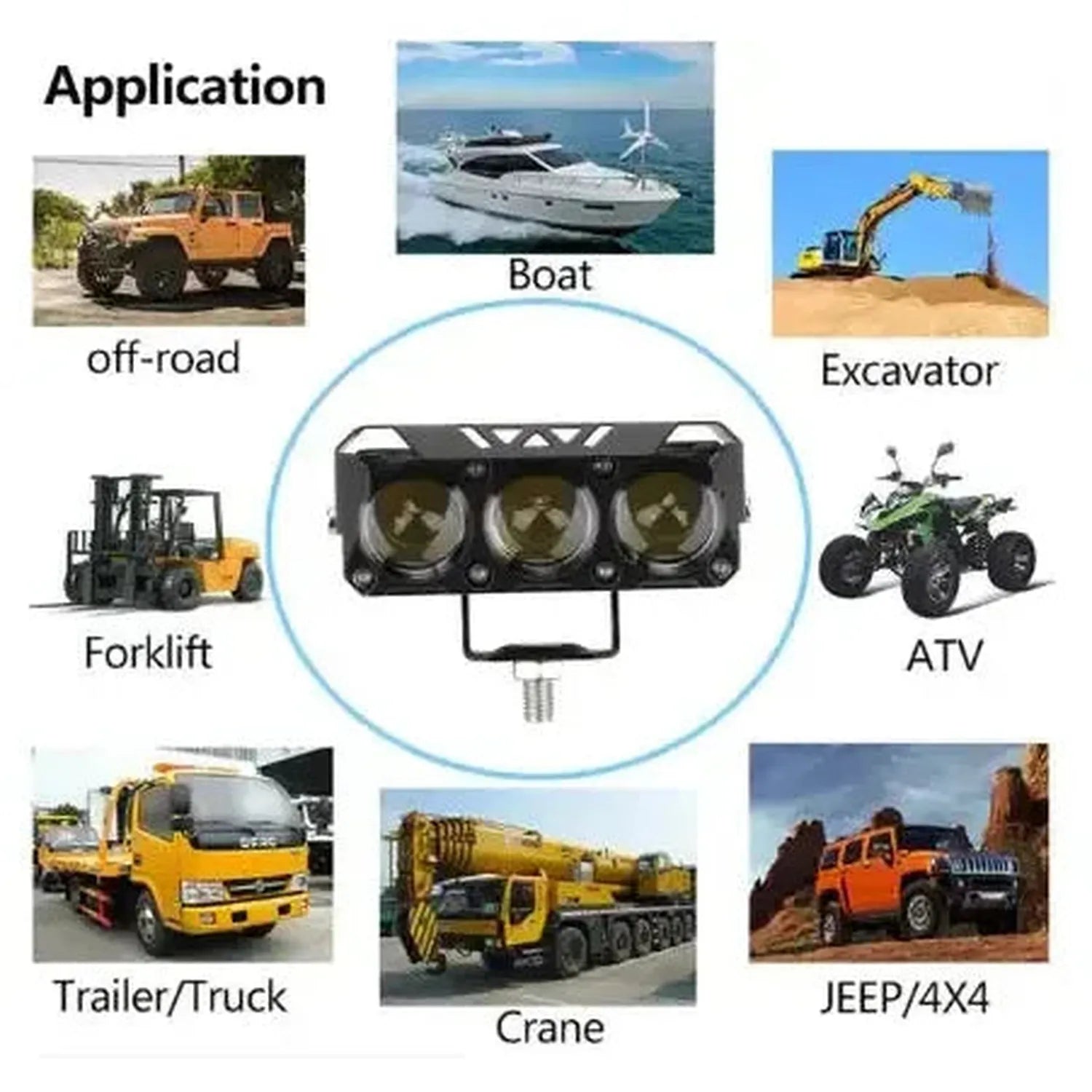 High Power LED Spotlight for Electric Bikes and Scooters 6000 Lumens