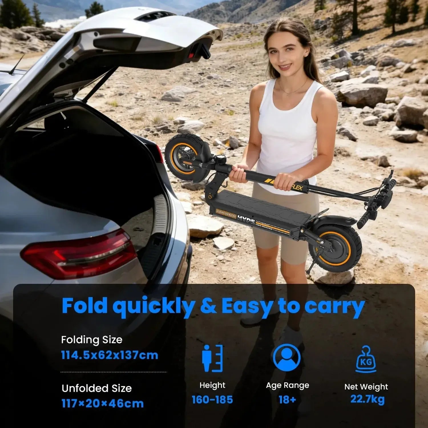 iScooter W9Air Electric Scooter Foldable Waterproof for Adults up to 45 Km/h