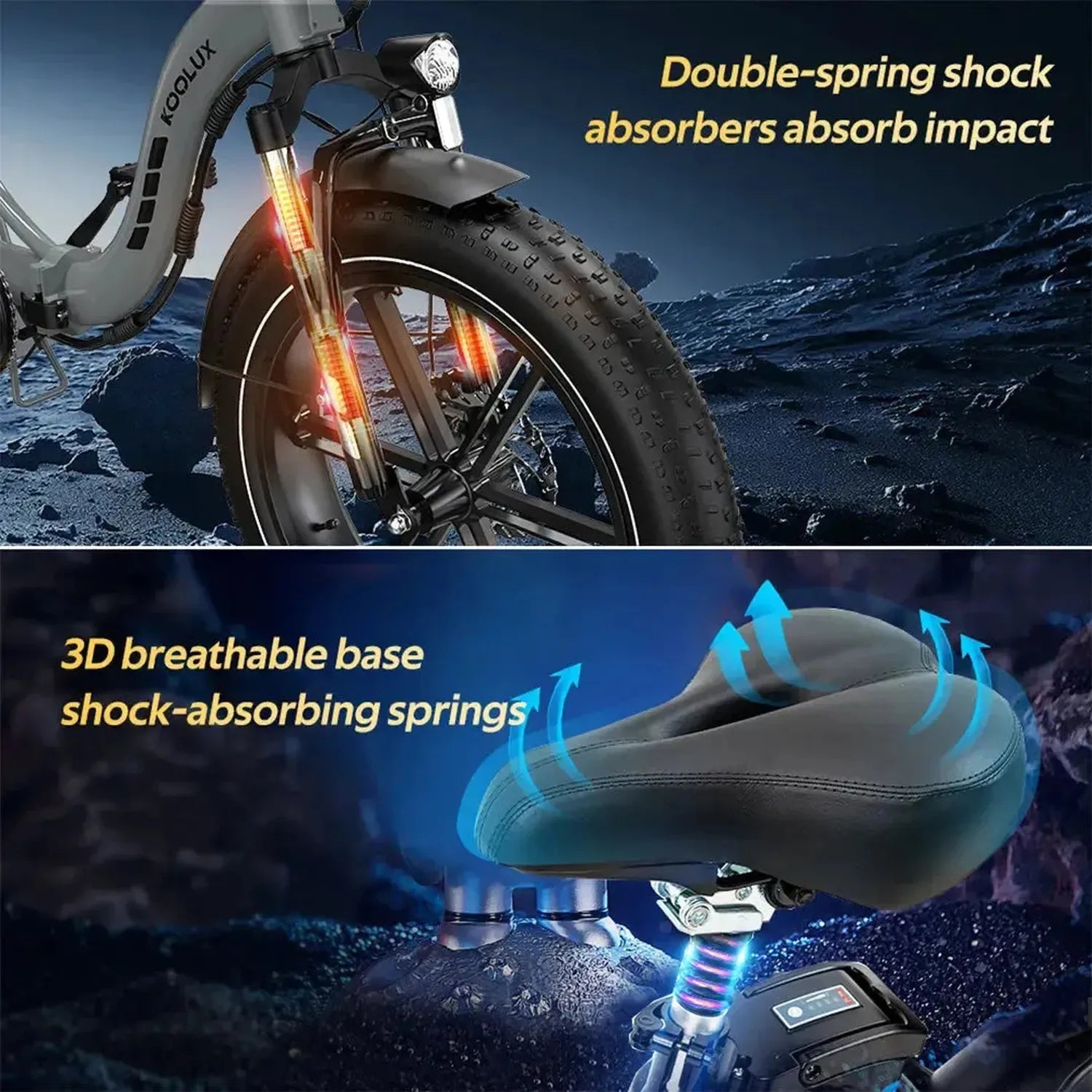 Koolux BK6S Foldable Electric Bike Fat Tyre Dual Battery Long Range up to 45 Km/h