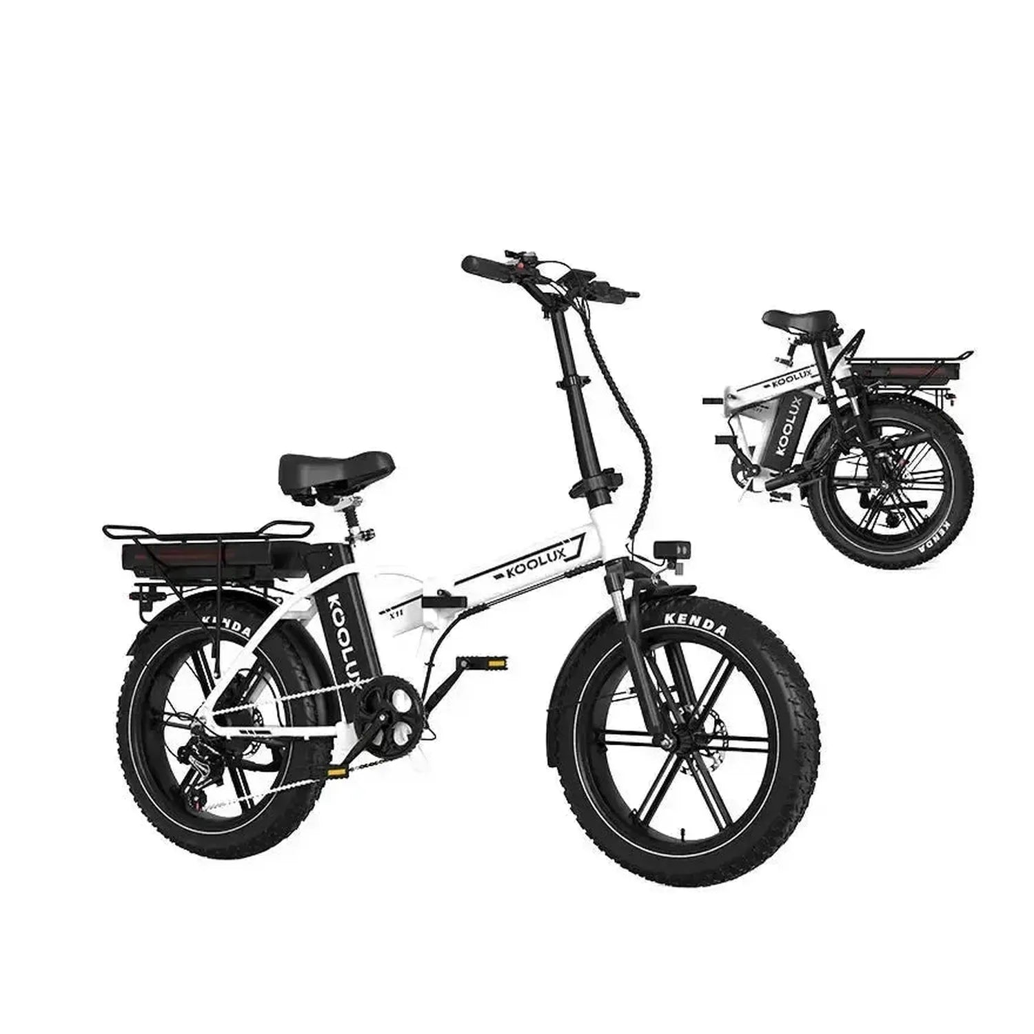 Koolux X11 Foldable Electric Bike Fat Tyre Dual Battery with Suspension up to 45 Km/h