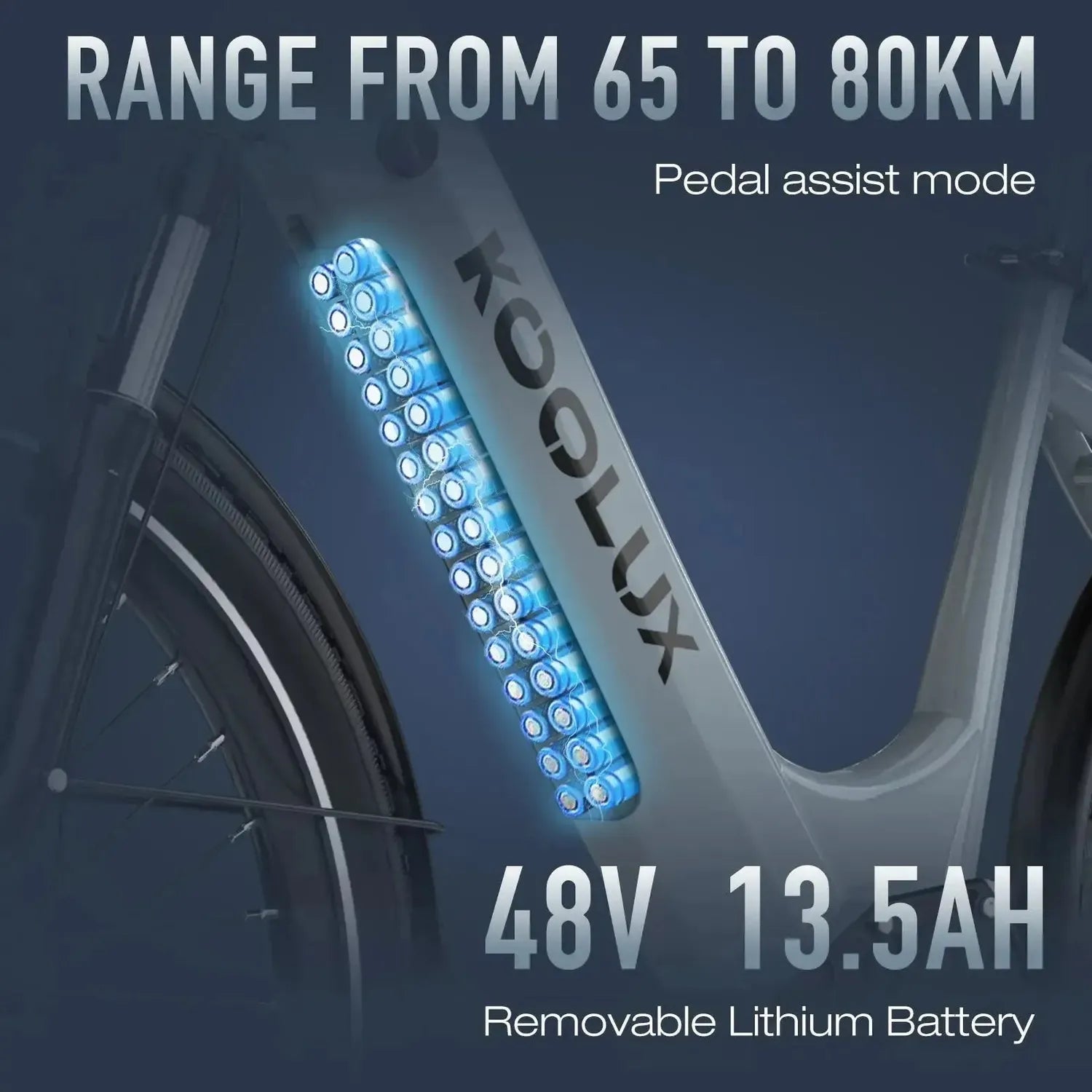 Koolux X2 Electric Bike Long Range Commuter with Suspension and Lights up to 45 Km/h