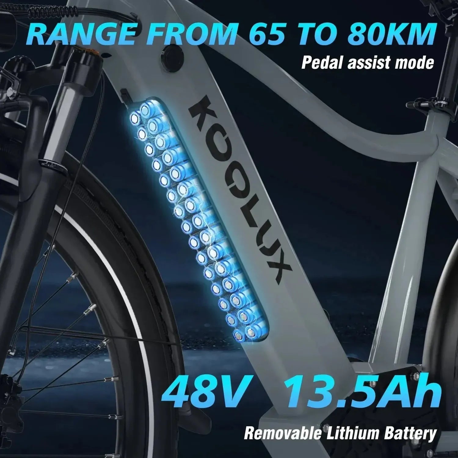 Koolux X3 Electric Bike Long Range Commuter with Suspension and Lights up to 45 Km/h