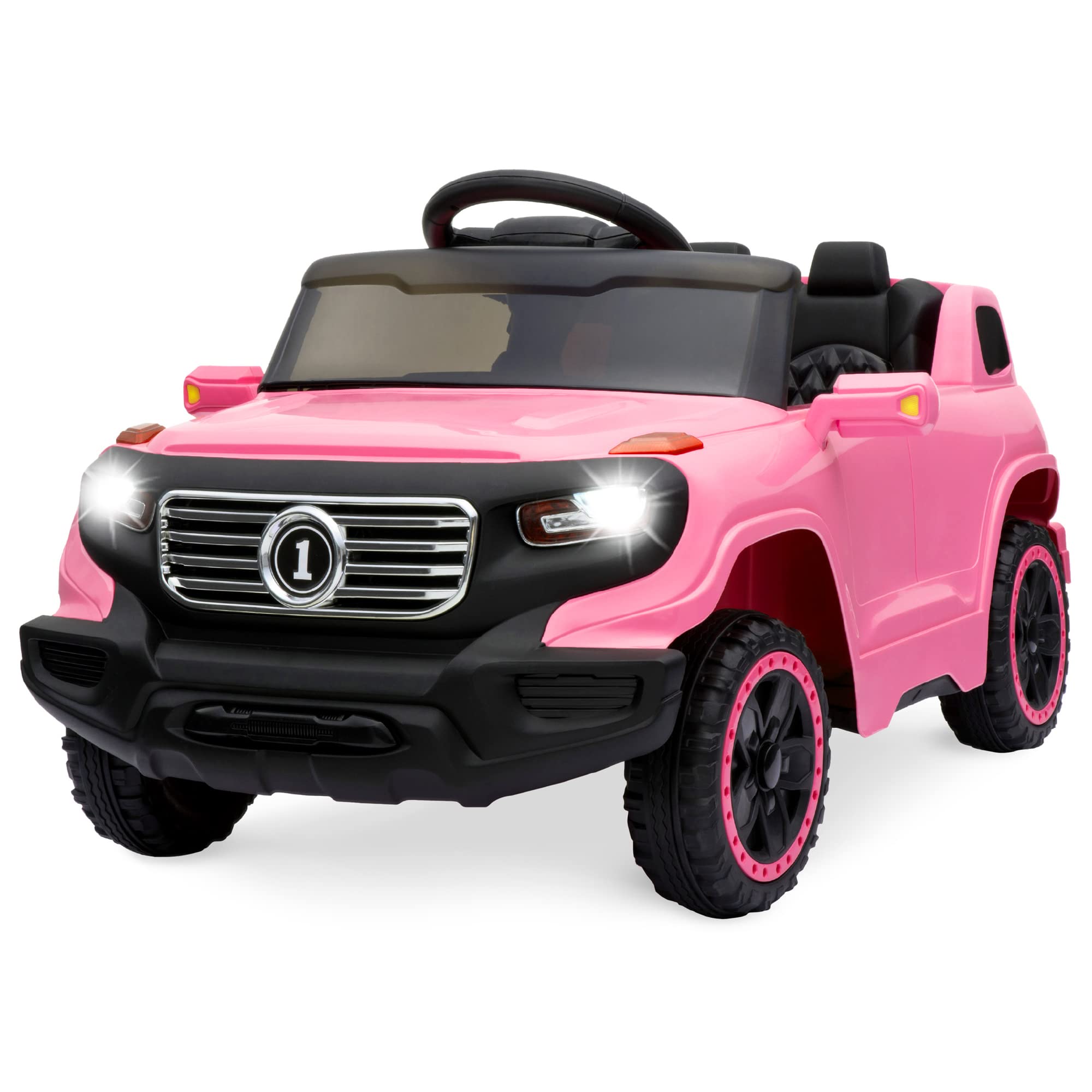 Kids 6V Ride On Truck Pink – Remote Control, LED Lights, AUX Music