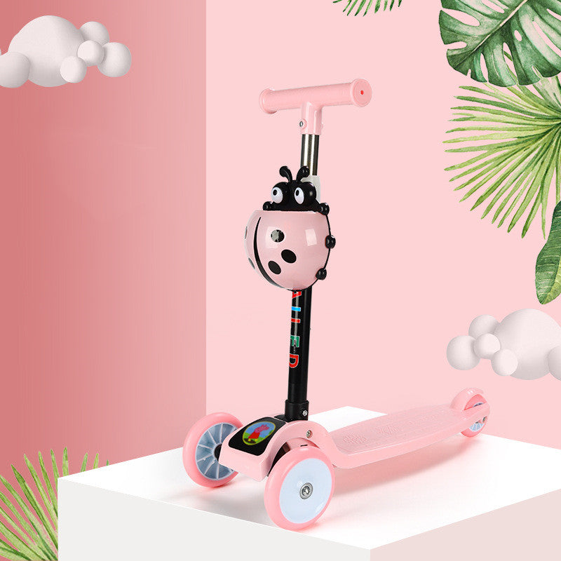 Kids Scooter & Ladybug Ride On Toy – Carbon Steel, Basket Options & Fun Colours