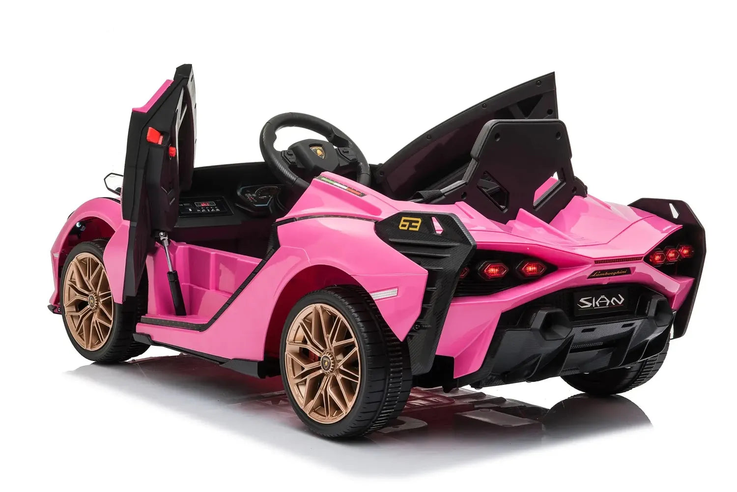 Licensed Lamborghini Sian 6V Kids Electric Ride-On Car with Remote, Opening Doors